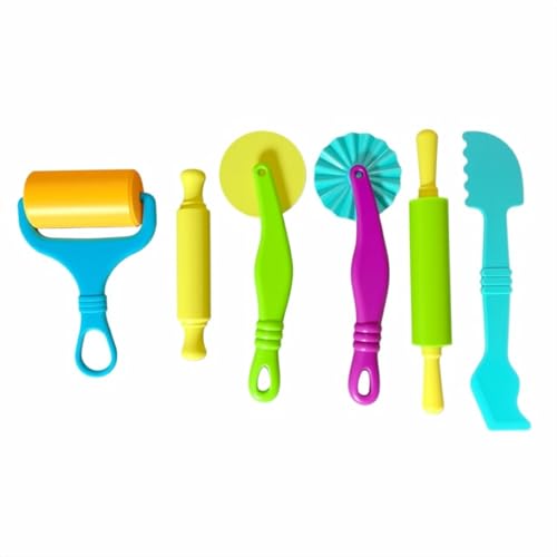 Nicear Knetwerkzeug 6 Teiliges Knetzubehör Gerade Zickzack Kanten Teigwerkzeug Für Kunst Für Kreatives Spiel Perfekt Für Kinderbasteln Zufällige Farbe