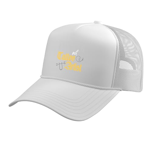 Piercer Not Tattoo Artist Body Piercing Day Trucker Hat with Adjustable Mesh Back, White
