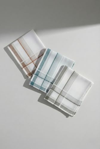 Men's Handkerchiefs 100% Cotton, Striped, 16x16 inches image 4