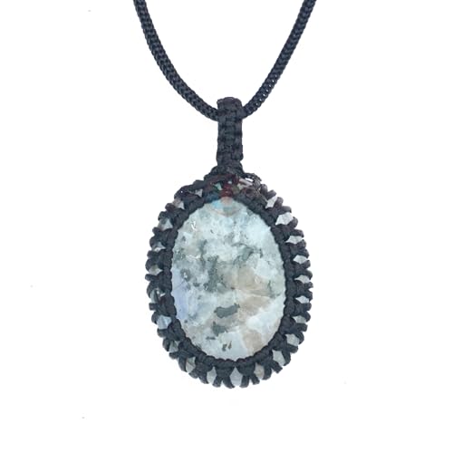 Image of REMEDYWALA Gemstone Macrame Pendant for Reiki & Crystal Healing, Natural Stone