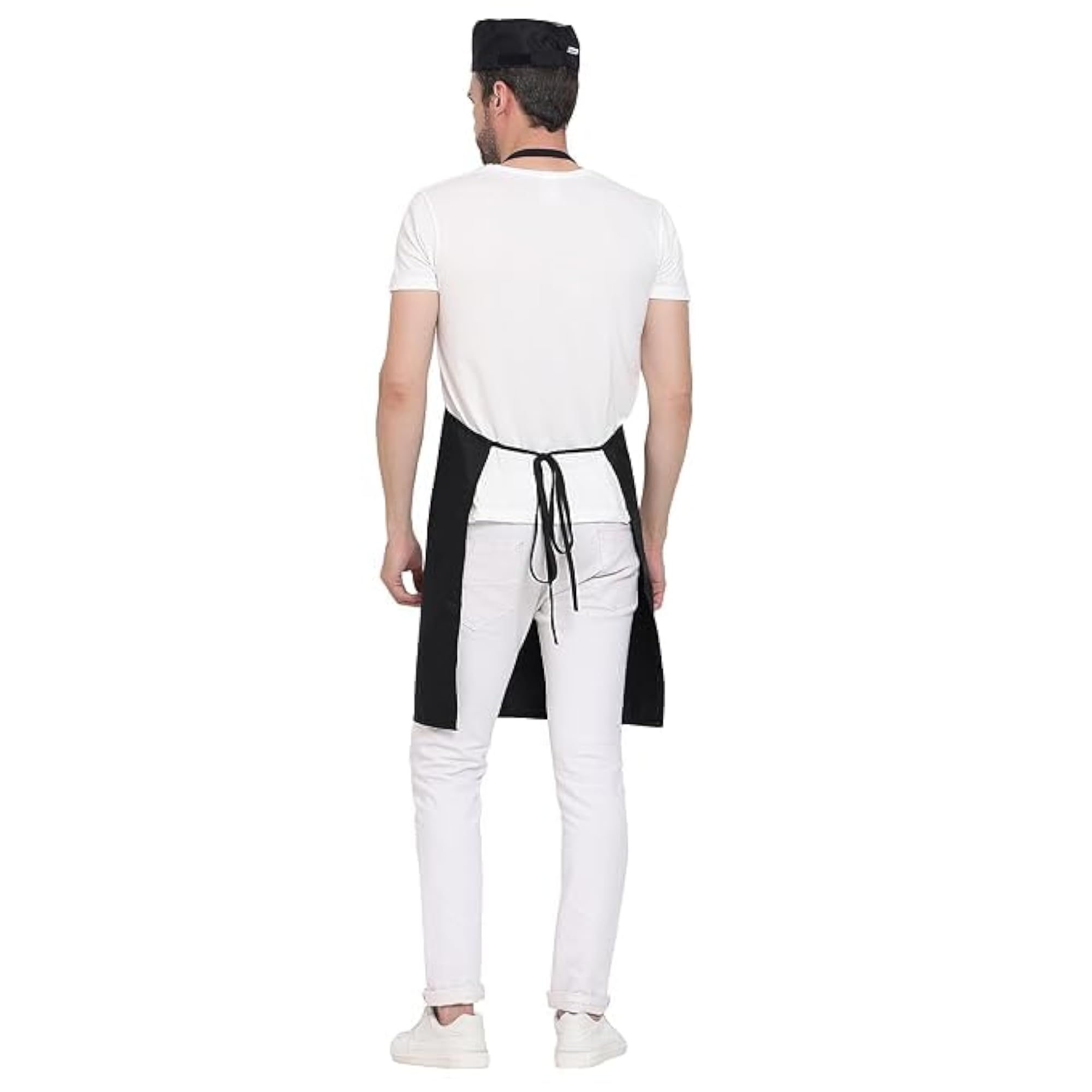 Black Cotton Cloth Kitchen Apron, Pack of 1