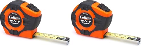 Crescent Lufkin 3/4" x 5m/16' P1000 Series Hi-Viz Orange SAE/Metric Yellow Clad A30 Blade Power Return Tape Measure - PHV1035CMEN , Black
