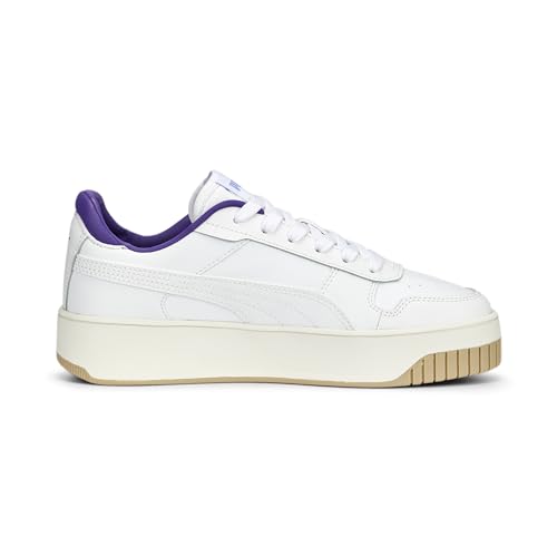 Image of PUMA Women's Cali X Hk WN's Sneaker, 1, Puma White Puma White Elektro Purple Frosted Ivory, 6.5 US