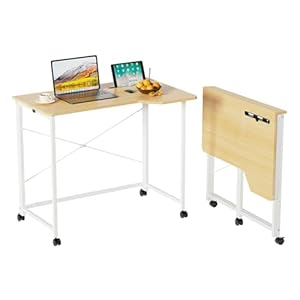 Lvhcmfohm Klappbarer Computertisch mit Rollen