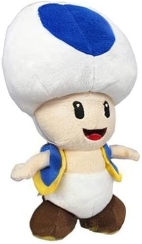 Miniatura 2 de Little Buddy Super Mario All Star Collection 1588 - Peluche de sapo azul, 7 pulgadas