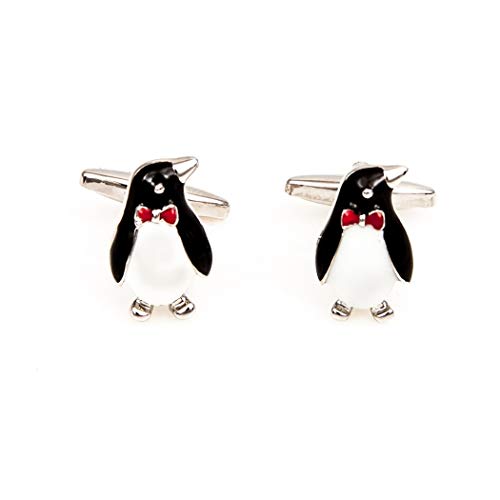 MRCUFF Penguin Black White Tuxedo Cufflinks & Studs Formal Set in Presentation Gift Box & Polishing Cloth3