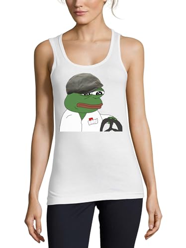 Débardeur Pepe The Taxi Driver en coton blanc pour femme au style urbain unique