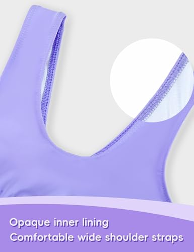 Image of Girls' Swimwear Sports Bra Swimsuit Bikini for Juniors 12-14 Years Old Purple Teen Two Piece Bathing Suits