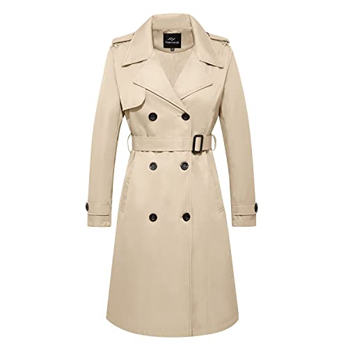 FARVALUE Women's Long Trenchcoat