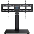 PERLESMITH Universal Swivel TV Stand Legs for 37-65 75 inch LCD LED TVs, Height Adjustable Table Top Mount with Tempered Glass Base, VESA 600x400mm, Television TV Stands Holds up to 99lbs, PSTVS13
