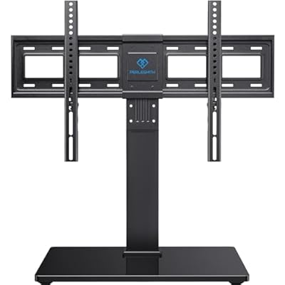 PERLESMITH Universal Swivel TV Stand Legs for 37-65 75 inch LCD LED TVs, Height Adjustable Table Top Mount with Tempered Glass Base, VESA 600x400mm, Television TV Stands Holds up to 99lbs, PSTVS13