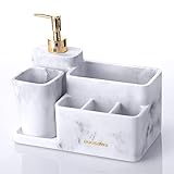 Toothbrush Holder Set for Bathroom, with Dispenser Pump,Electric Toothbrush Toothpaste Razor Makeup...