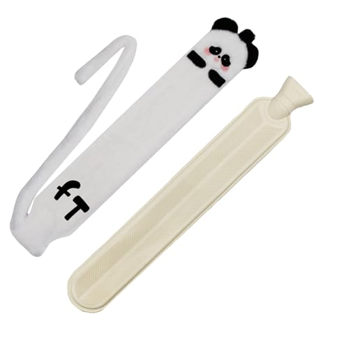 2L Wärmflasche Lang mit Weichem Bezug, Groß Plüsch Flauschig wärmflaschengürtel, Niedlich Wärmeflaschengürtel Kuscheltier Panda Wärmflaschen...