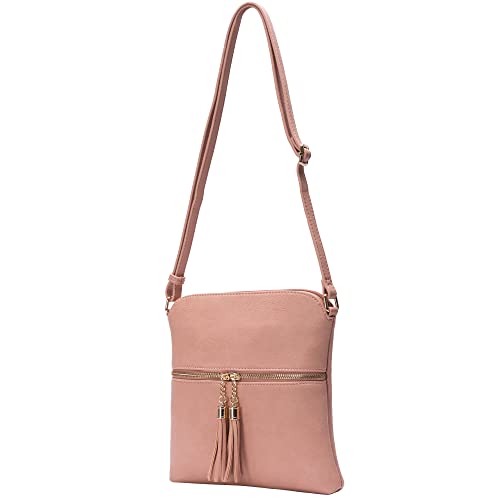 Image of Solene Womens Lightweight Medium Crossbody Purse with Tassel, Perfect Size Crossbody Bags for Daily Use, travel