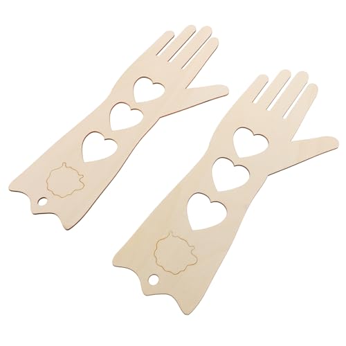 HOMSFOU 1 Par modelo de tejido de guantes bloqueadores de guantes hechos a mano de forma de guante modelo de exhibición de guantes tejidos de madera Beige