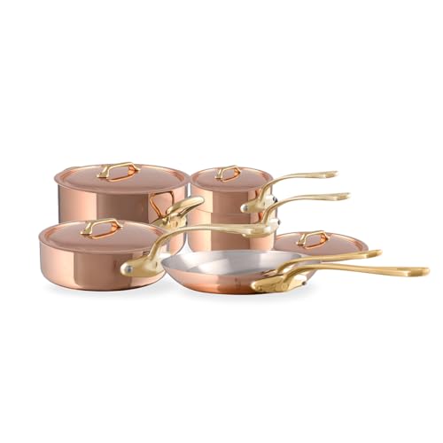 Mauviel M'Heritage M'250 10-Piece Cookware Set Brass Handles