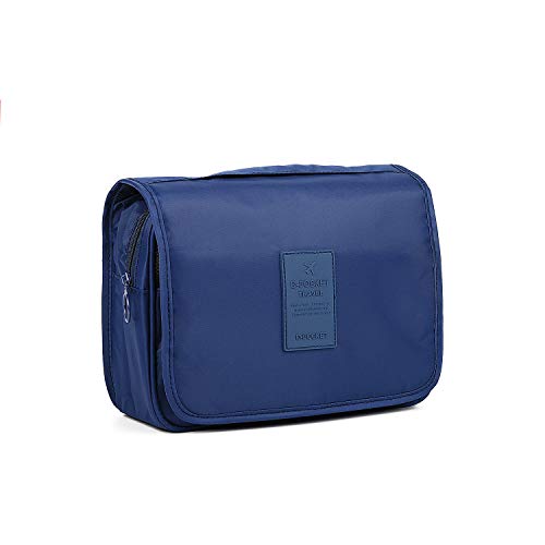 Preisvergleich Produktbild Kulturbeutel, AIRERA Kulturtasche Leichte und robuste Waschtasche Beauty Case Reisenecessaire, Kosmetiktasche für Mann und Frau, Waschtasche, Waschbeutel zum Aufhängen für Damen / Herren(Navy Blau)