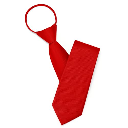 Puistr Pre Tied Adjustable Red Zipper Ties for Men 3.15