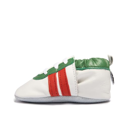 Prewalker Soft Sole Sneaker White and Green Carrot Top Unisex2