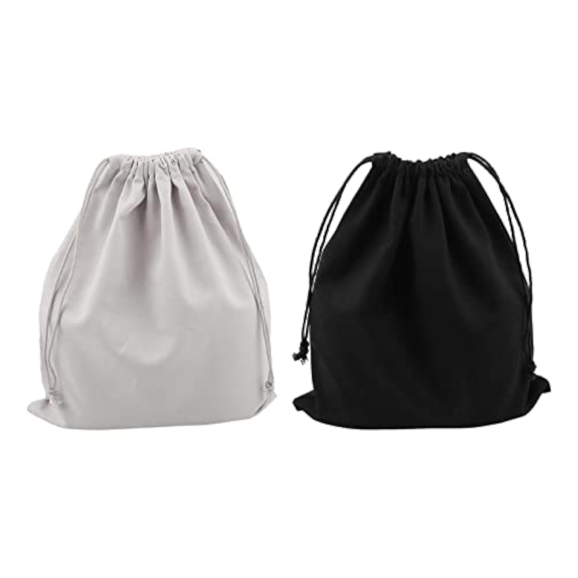 2Pcs Portable Canvas Drawstring Storage Bags, Shoes Laundry Organizer