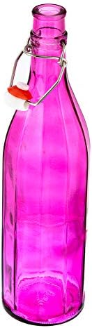 Machak Colhexa Glass Bottles With Cork 1litre, Kitchen Decoration (Purple, 1)