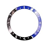 AOIMBNQC 1 Stück Keramiklünette mit arabischen Ziffern, 38 mm x 30,5, Uhrenersatzteil(Black)