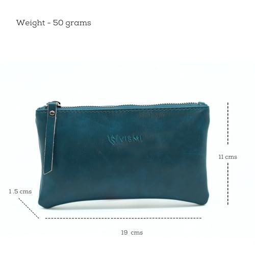 Image of VISMIINTREND High Capacity Stationery Holder & Accessories Pouch - Large Pencil Case for School, College, Office, and Cosmetics, Teal Blue Pen & Pencil Case