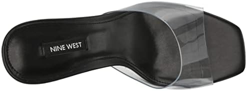 Nine West Women's ZOOZA Heeled Sandal, Black/Clear, 7.5 | Image 4