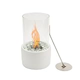 Table Top Fire Bowl, Ventless Outdoor Portable Bio Ethanol Fire Pit, Modern Round Table Fireplace -