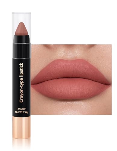 Erinde Matte Lipstick Pencil, Long Lasting Velvet Lip Crayon Waterproof Smudge Proof High Pigment Lip Stick Creamy, Smooth Non Drying Full Coverage Lip Makeup Lightweight for Daily Wear Party Office #08