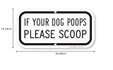 SmartSign Aluminiowy znak, legenda "If Your Dog Poops Please Scoop", 15 cm wysokości x 30 cm szerokości, czarny na białym