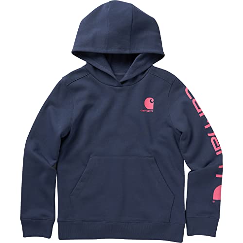 Carhartt Girls' Hoodie Fleece Pullover Sweatshirt, Dark Denim, 5 #TOP10