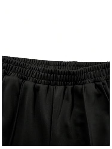 SHENHE Men's Casual Pants Straight Leg Elastic Waist Open Bottom Workout Pants with Pockets3