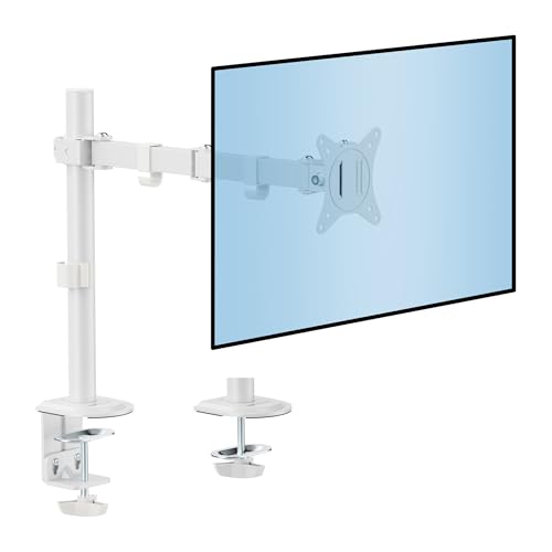 Mount-It! Single Monitor Arm for Desk Mounting, White