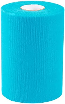 Joycrosso Tulle Fabric Rolls 15cm x 91M (100 Yds) Organza Tulle Polyester Netting Spool for Wedding Decorations Gift Baby Shower Crafts DIY Tutu Skirt-Soft & Drape (Lt. Blue)