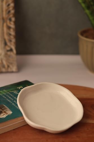 Image of WEAVING HOMES Luxurious Premium (Set of 2) Ceramic Dessert Plates - Sweet Plates, Anniversary and Birthday Gifts for Women, Aesthetic Stuff & Gifts for Bestfriends