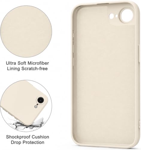 Image of DIZORO Square Microfiber Candy Case Compatible for iPhone 17e / iPhone 16e Shockproof Slim Back Cover Liquid Silicone Case - Stone Grey