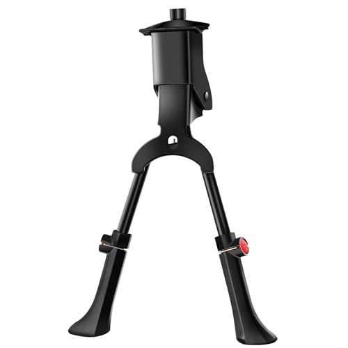 ZMDMAH FahrradstäNder Mountainbike StäNder Fahrrad HöHenverstellbar, DoppelstäNder ZweibeinstäNder Fahrrad Geeignet für 24-27,5 Zoll Zoll FahrräDer Schwarz