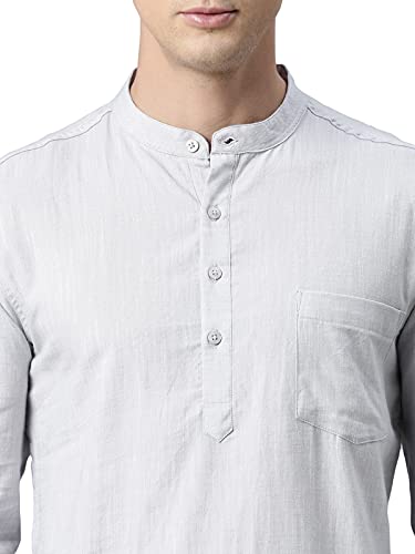 Image of KRYPTIC Men Solid Full Sleeve Regular Shirt Kurta