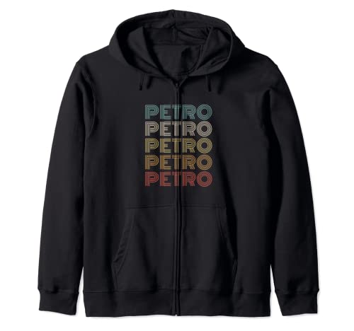 Vintage 60s / 70s Font and Colors Given / First Name Petro Sudadera con Capucha