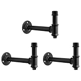 NearMoon 3 Packs Bathroom Robe and Towel Hooks for Hanging, Rustic Style Vintage Industrial Pipe Wall Mounted Hooks, Heavy Duty DIY Hardware Coat Hook for Kitchen (6 Inch)