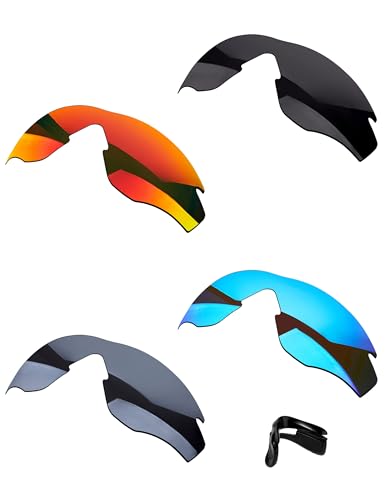 Image of OOWLIT 4 Pair Replacement Sunglass Lenses & Nose Pads compatible with Oakley M2 Frame OO9212 POLARIZED