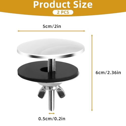 2 Stück 5,1 cm Spülbeckenlochabdeckung, silberfarbene Küchenspüle, Lochabdeckung, Edelstahl-Wasserhahn-Lochabdeckung, Küchenspüle, Stopfen für Thekenraum