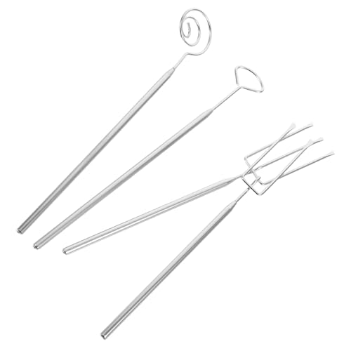 SEWACC Fourchettes à Fondue en Acier Inoxydable 4 Pièces Fourchettes Longues pour Tremper Chocolat, Fromage et Fruits Ustensiles Cuisine Polyvalents pour Intérieur et Dessert