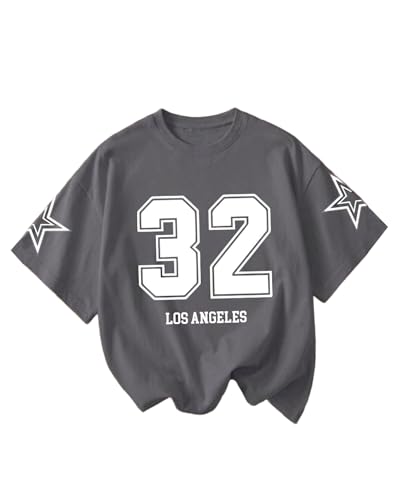 Image of Women Printed Round Neck Cotton Blend T-Shirt, Oversized Fit Half Sleeve Tshirts, Graphic Printed T-Shirt for Women