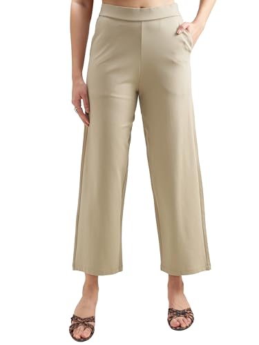 Image of Tokyo Talkies Wide Leg Relaxed fit Cullotes |Ultra Soft, Elasticated, High Waist, Wrinkle Free Trousers |All Day Wear