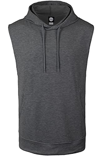 JC DISTRO USA-made Mens Active Lightweight Soft Fabric Sleeveless Hoodie (S~Big 6XL, Big3