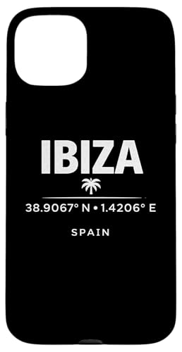 Ibiza Spain Coordinates Mediterranean Island Travel Design �X�}�z�P�[�X iPhone 15 Plus �p