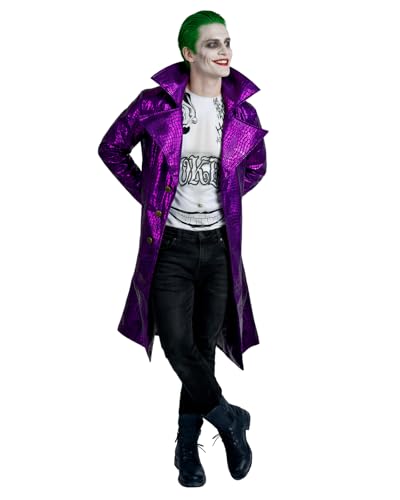 Funidelia | Kit disfarce de Joker - Suicide Squad para homem super-heróis, DC Comics - disfarce para adultos e acessórios divertidos para festas, carnaval e Halloween - tamanho M-L - roxo