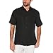 Cubavera Men's Four-Pocket Mini Pintuck Embroidered Authentic Guayabera Shirt, Short Sleeve Button Down, Jet Black, XX-Large